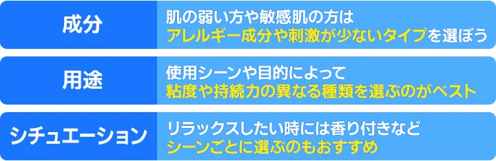 潤滑剤とローションを選ぶポイント