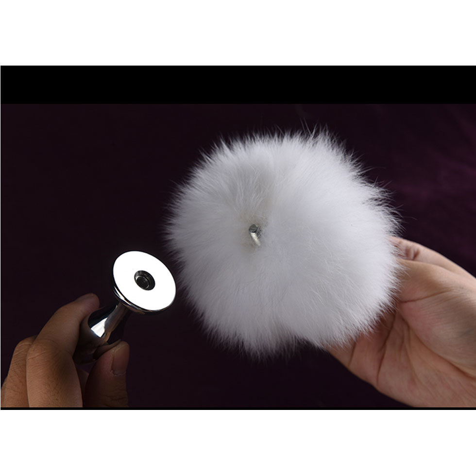 UPKO Fox Fur Bunny Tail Small Butt Plug